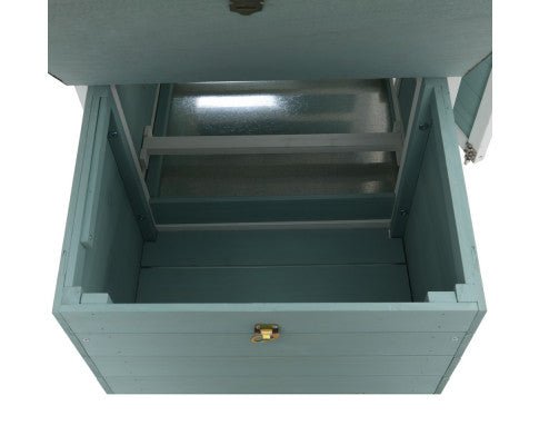 Modern Wooden Outdoor Rabbit Run Enclosure in Mint