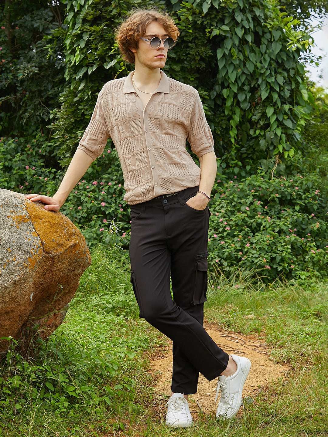 Patch-Knit Shirt