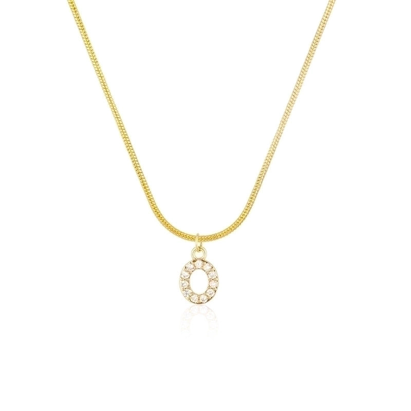 304 Stainless Steel Copper Classic Style Inlay Letter Zircon Pendant Necklace