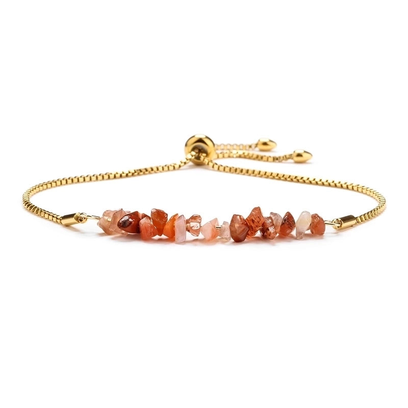 Casual Irregular Stainless Steel Natural Stone Bracelets In Bulk