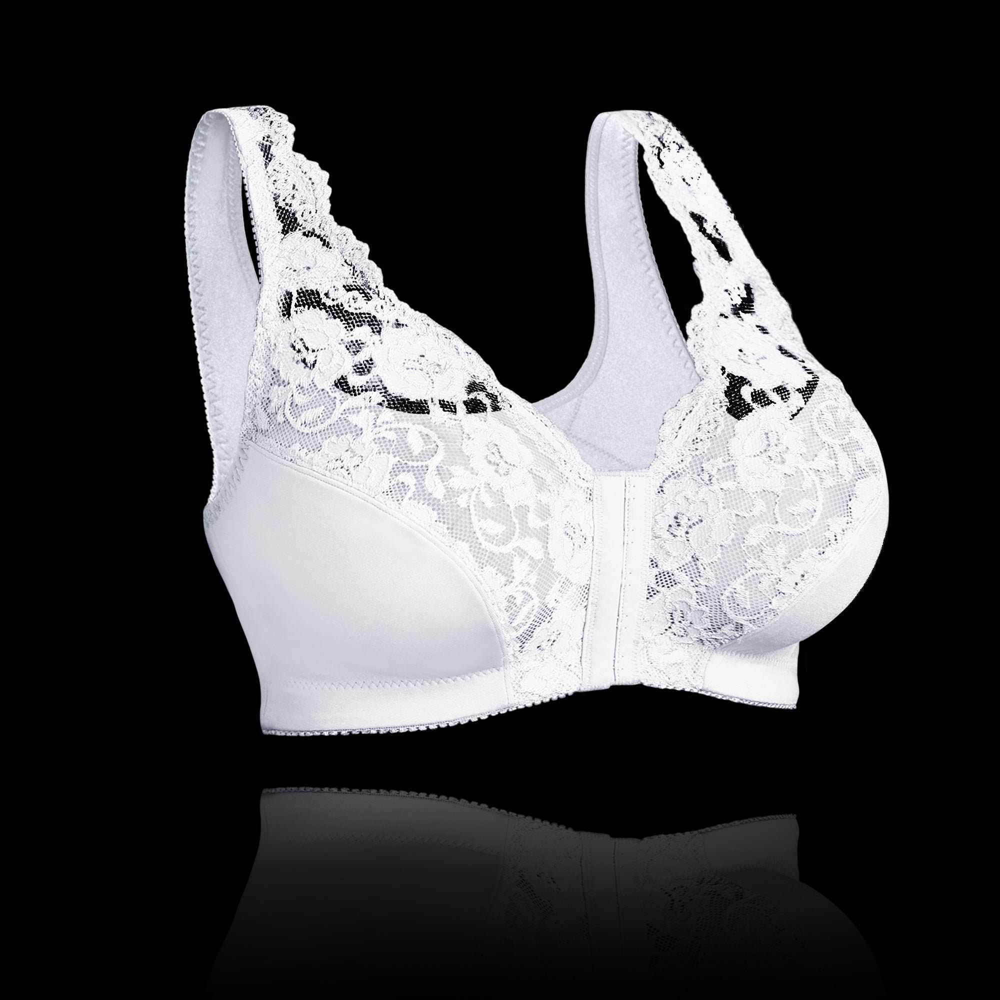 Front hooks. stretch-lace. super-lift. and posture correction – ALL IN ONE BRA!