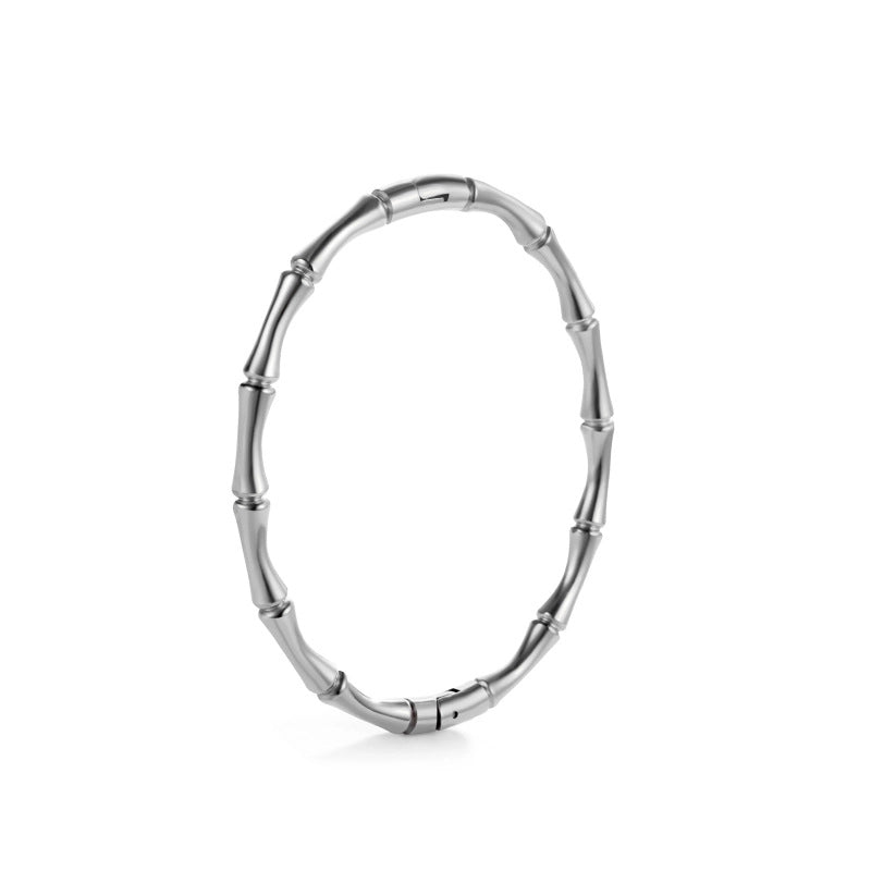 Minimalist Commute Circle Titanium Steel Plating Inlay Zircon Rings Bracelets