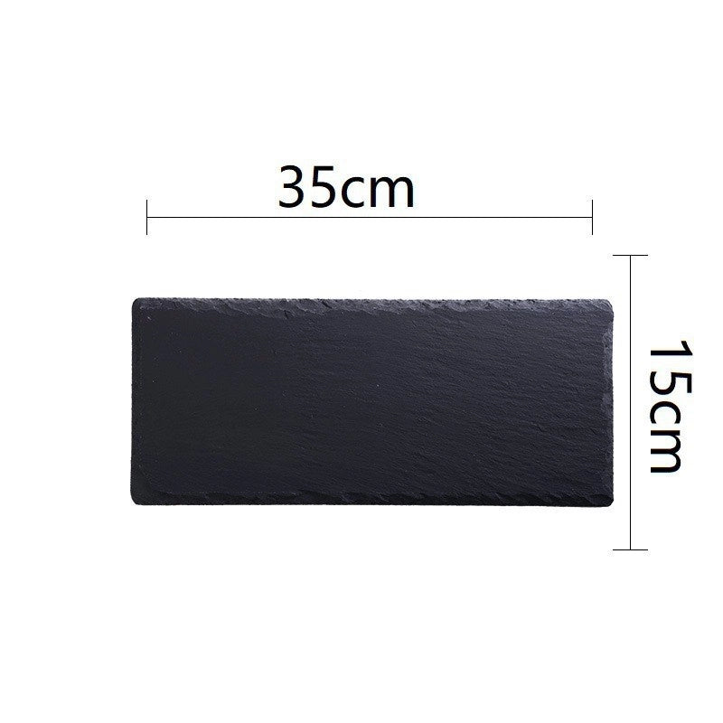 Slate Dinner Plate Dessert Sushi Plate Western Food Black Slate Plate Tableware Flat Plate Barbecue Steak Plate