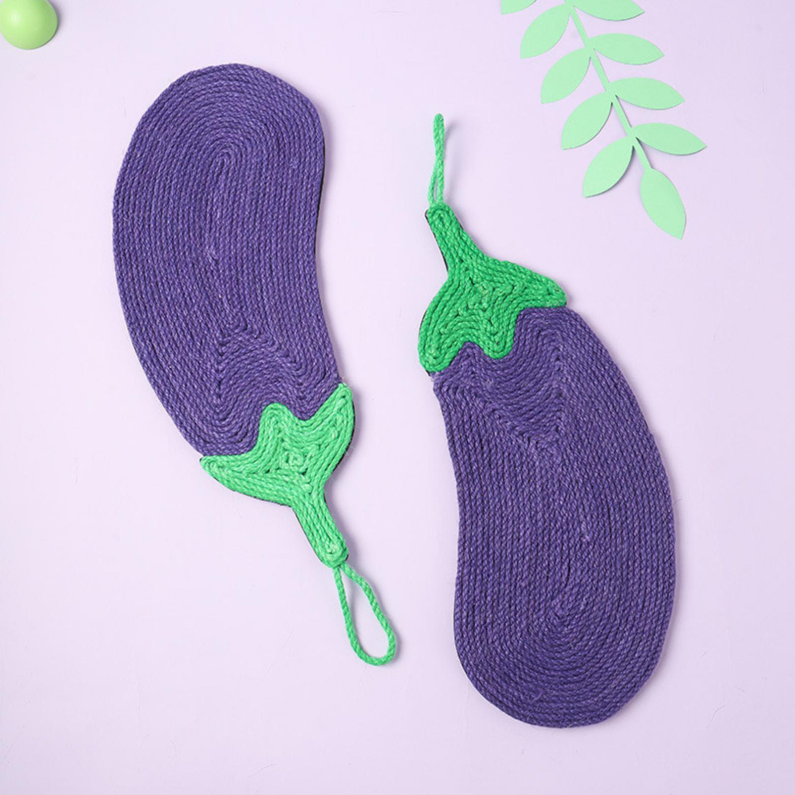 Eggplant shaped Sisal Rope Scratching Mat Cat Scratcher