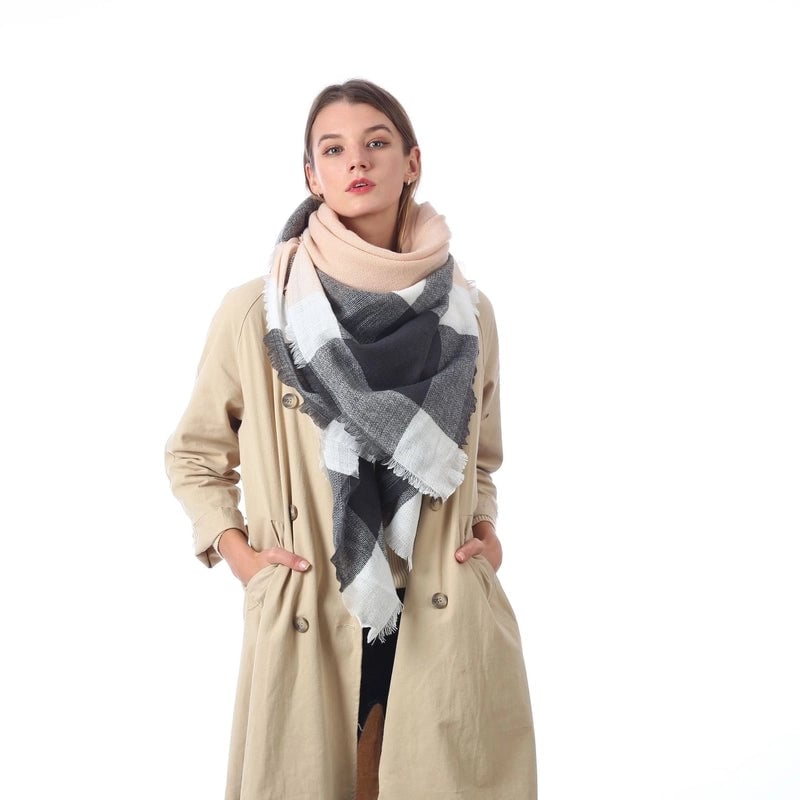 Autumn And Winter Plaid Square Extensive Warm Cashmere Scarf Women's Scarf