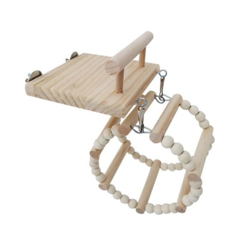 Wooden Bird Parrot Perches Cage Toy