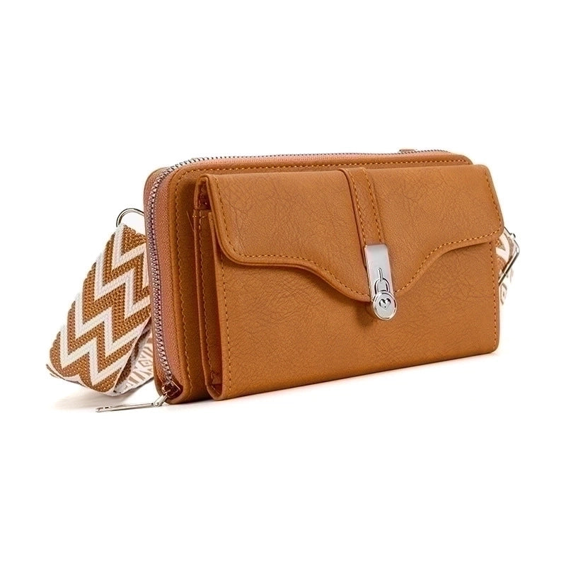 Women's Small Pu Leather Color Block Elegant Flip Cover Square Bag