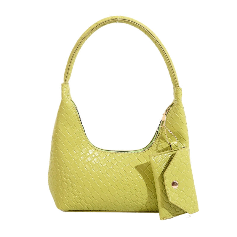 Women's Small Pu Leather Solid Color Classic Style Square Zipper Bag Sets