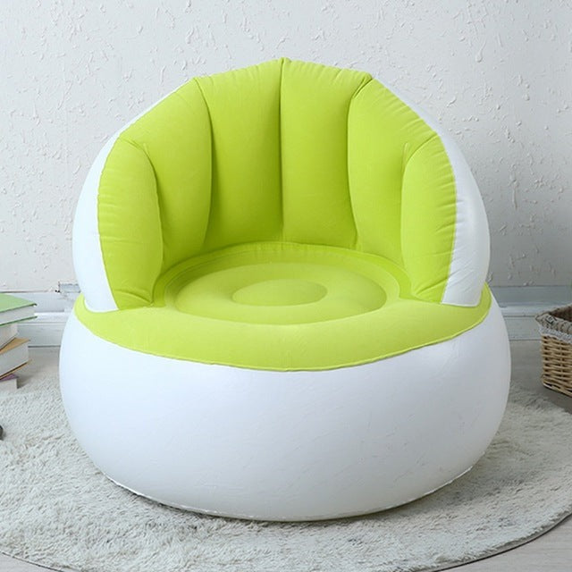 Comfortable Chair Pouf with Backrest.Inflatable Chair Sofa Cushion for Kids.Portable.Single Flocked Lightweight Camping Relaxing Seat
