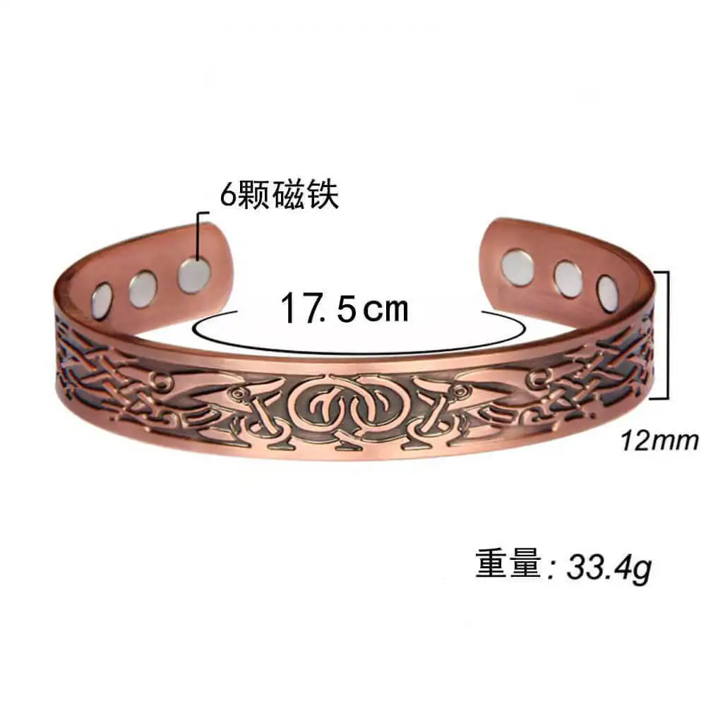 Classic Red Copper Magnetic Bracelet Bangle Women Men Arthritis Pain Relief Bangle Magnets Healing Therapy Adjustable Bracelet