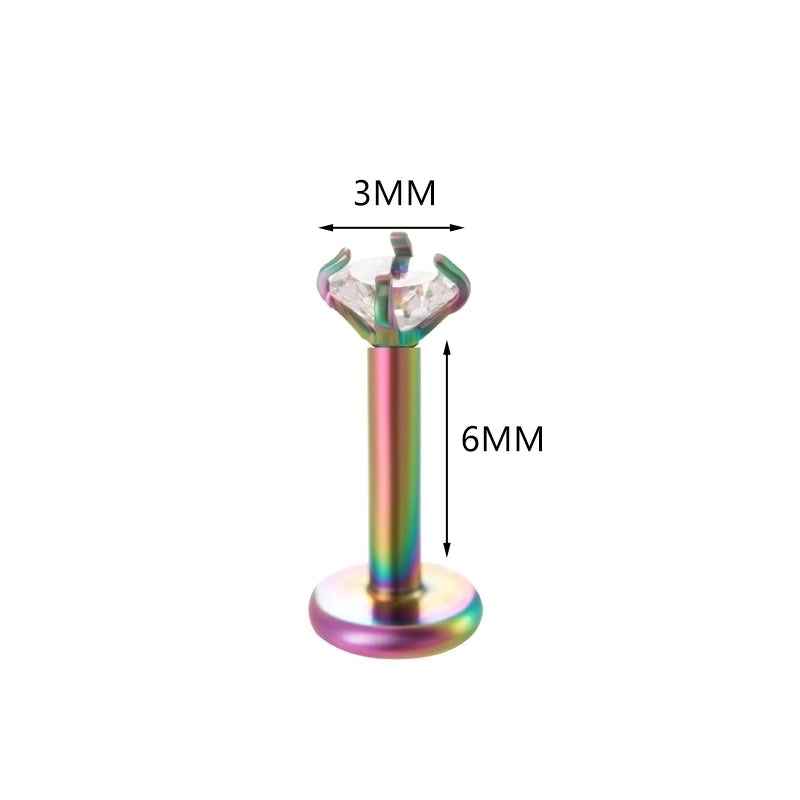 1 Piece Ear Cartilage Rings & Studs Minimalist Round 316L Stainless Steel  Plating Inlay Zircon