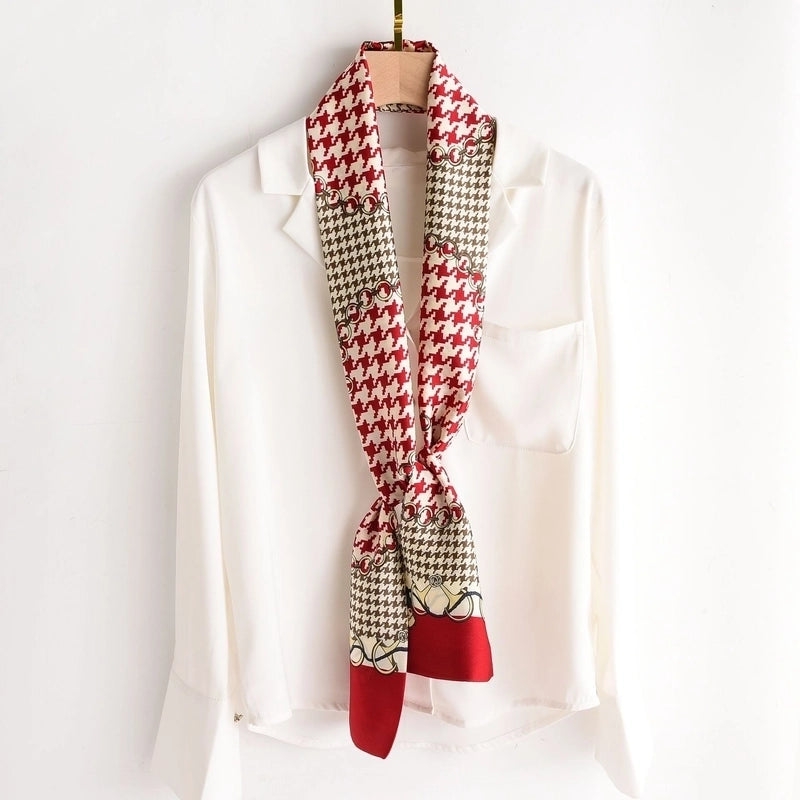Women's Elegant Printing Satin Silk Scarf