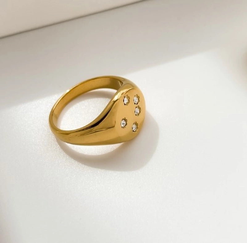 Minimalist Star Titanium Steel Zircon Rings In Bulk