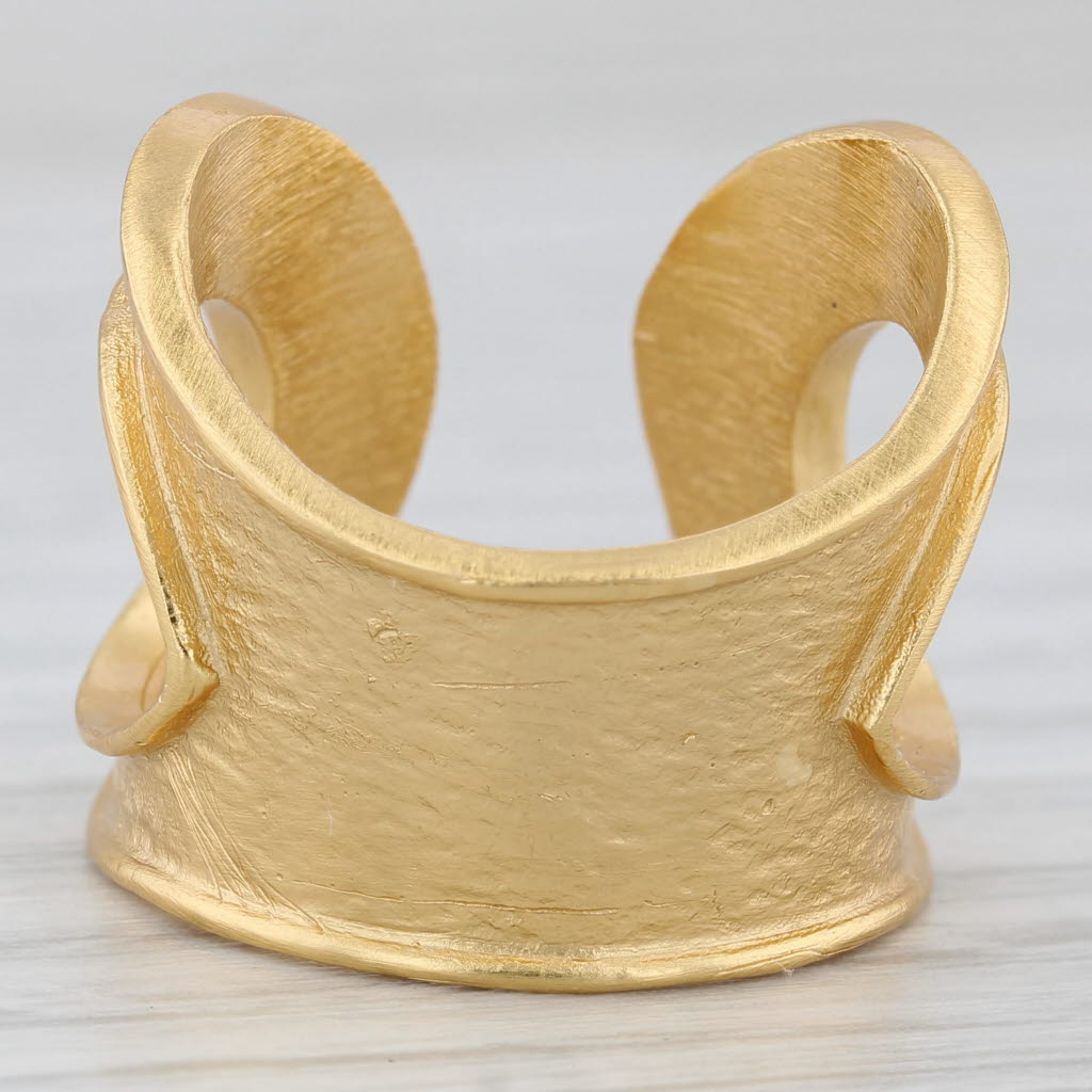 New Stephanie Kantis Statement Cuff Ring Adjustable Size 7 Gold Plated