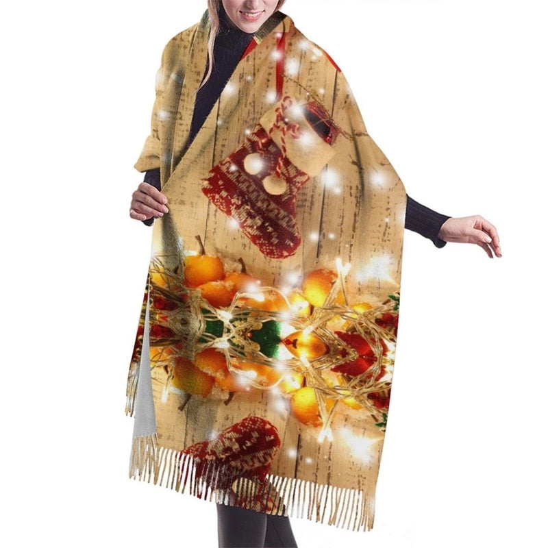 Women's IG Style Animal Letter Elk Imitation Cashmere Scarf