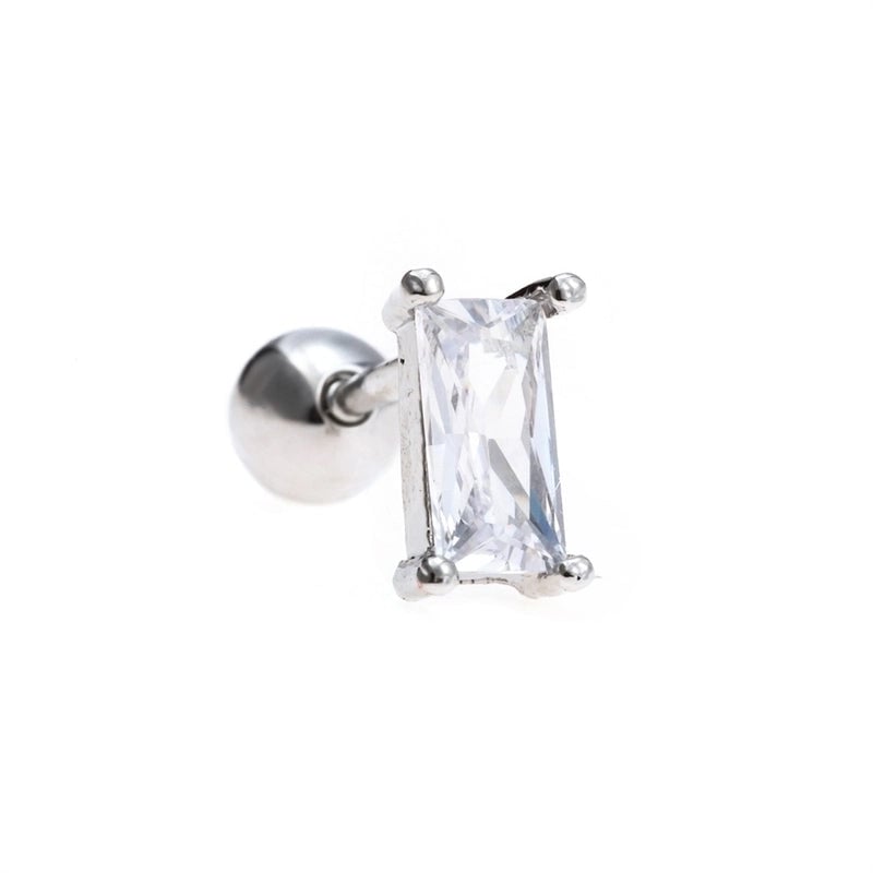 Ear Cartilage Rings & Studs Minimalist Geometric Brass Gem