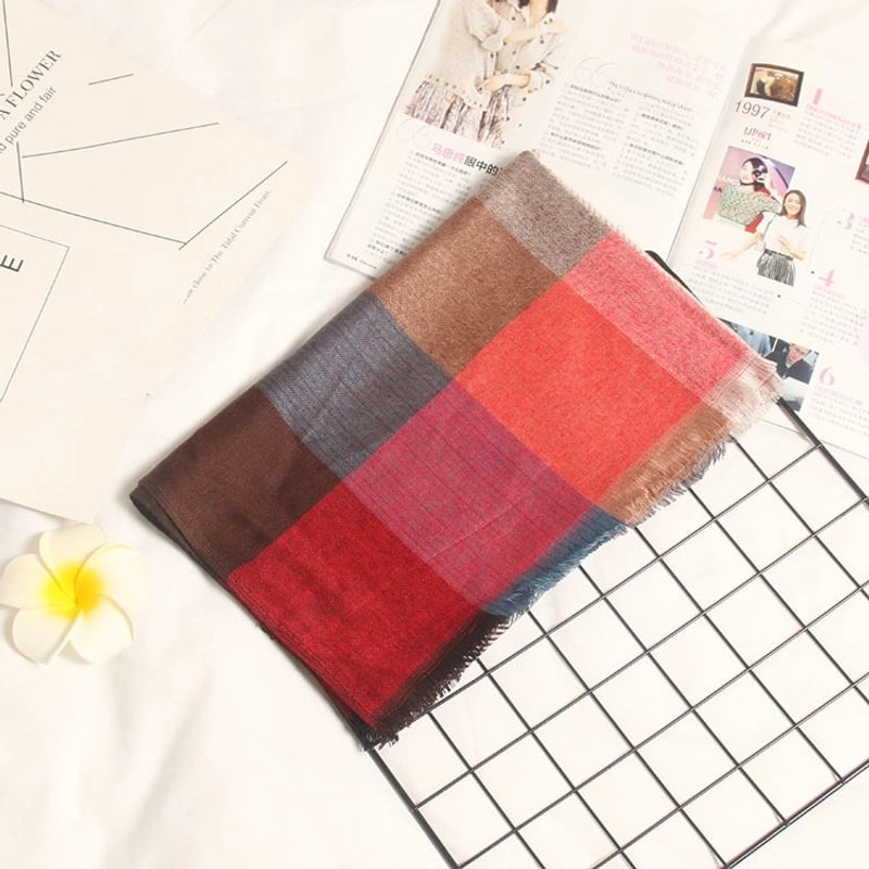 Nepal Cashmere Nine Color Plaid Women's Scarf Autumn And Winter Warm Unisex Scarf Shawl