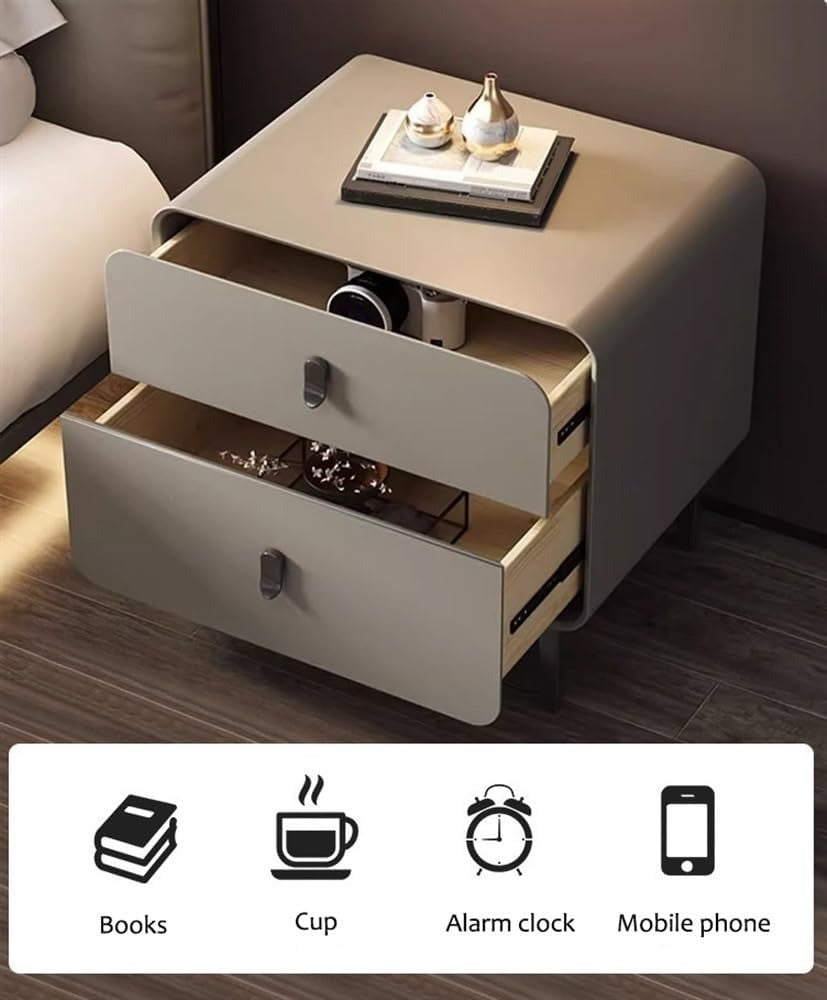 2 Drawer Nightstand. Modern Nightstand Decorative Table with Storage. Wooden Side Table Decorative Table for Bedroom. Living Room