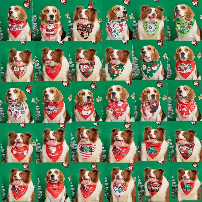 Minimalist Polyester Christmas Christmas Tree Santa Claus Pet Saliva Towel