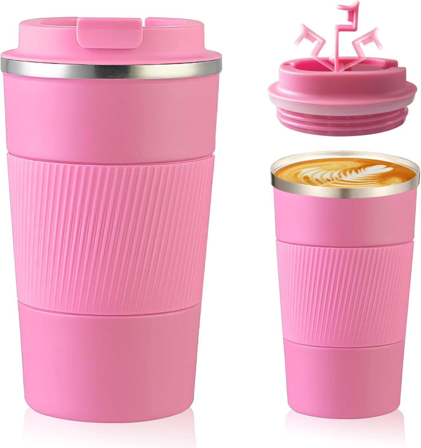 Senshuomy Travel Mug, Insulated Coffee Cup with Leakproof Lid, Reusable Coffee Cups Travel Cup, Stainless Steel thermaol Mug for Hot Cold Drinks (Green 380ml)