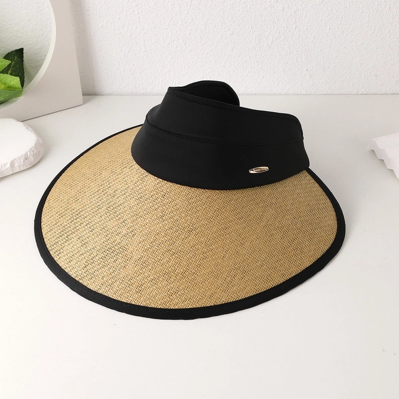 Women's Casual Minimalist Color Block Big Eaves Sun Hat