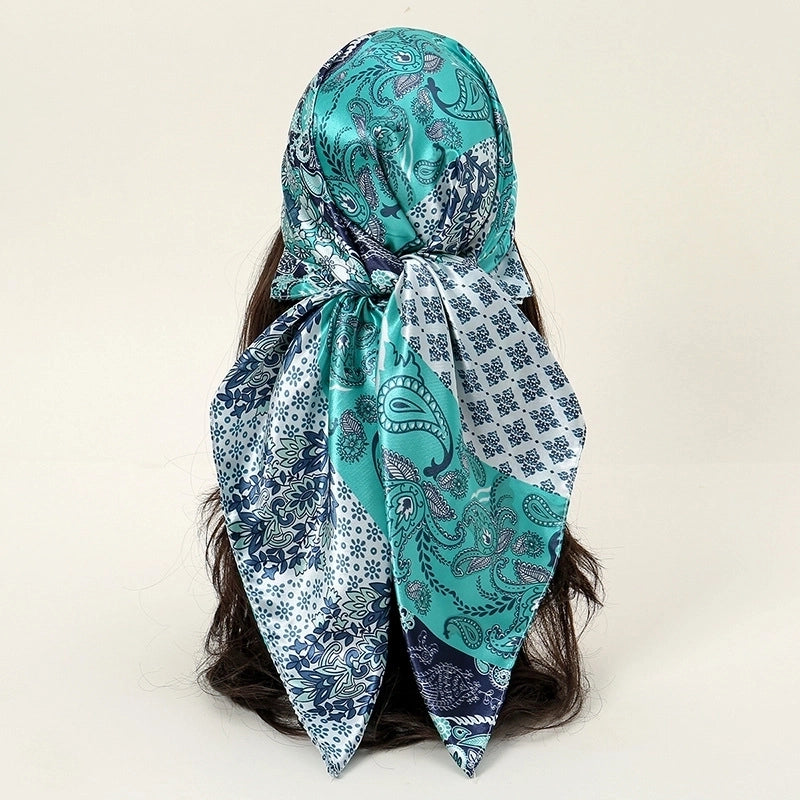 Women's Vintage Style Streetwear Leopard Satin Silk Scarf