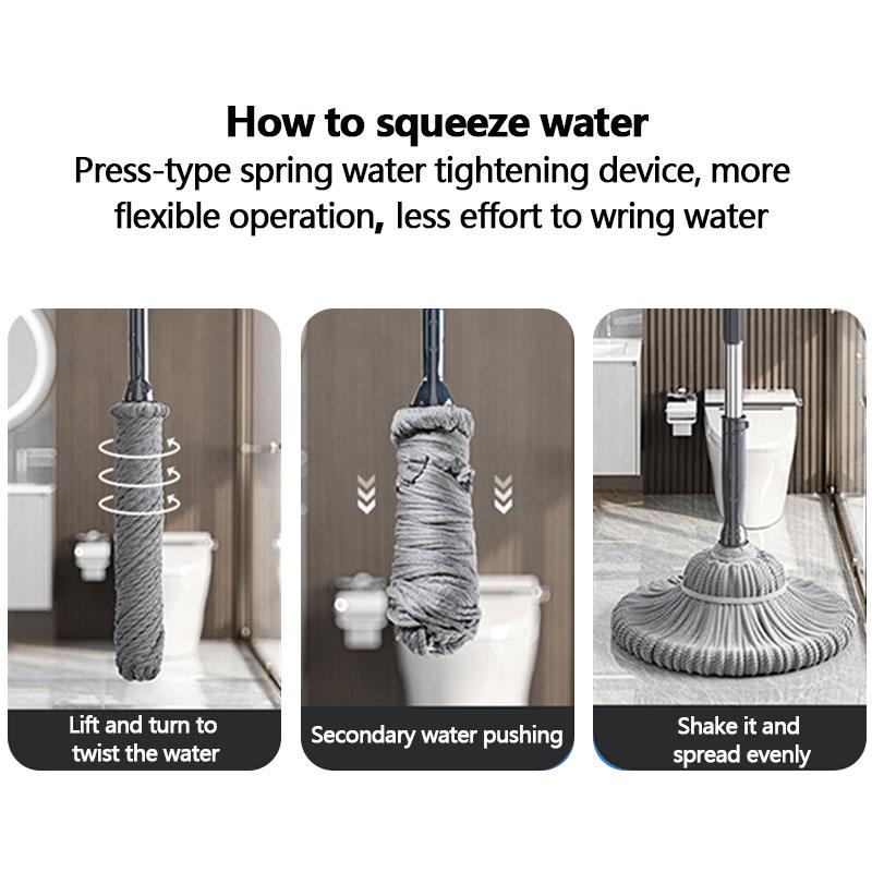 MICROFIBRE TWISTED SQUEEZER MOP WITH STAINLESS STEEL ROD