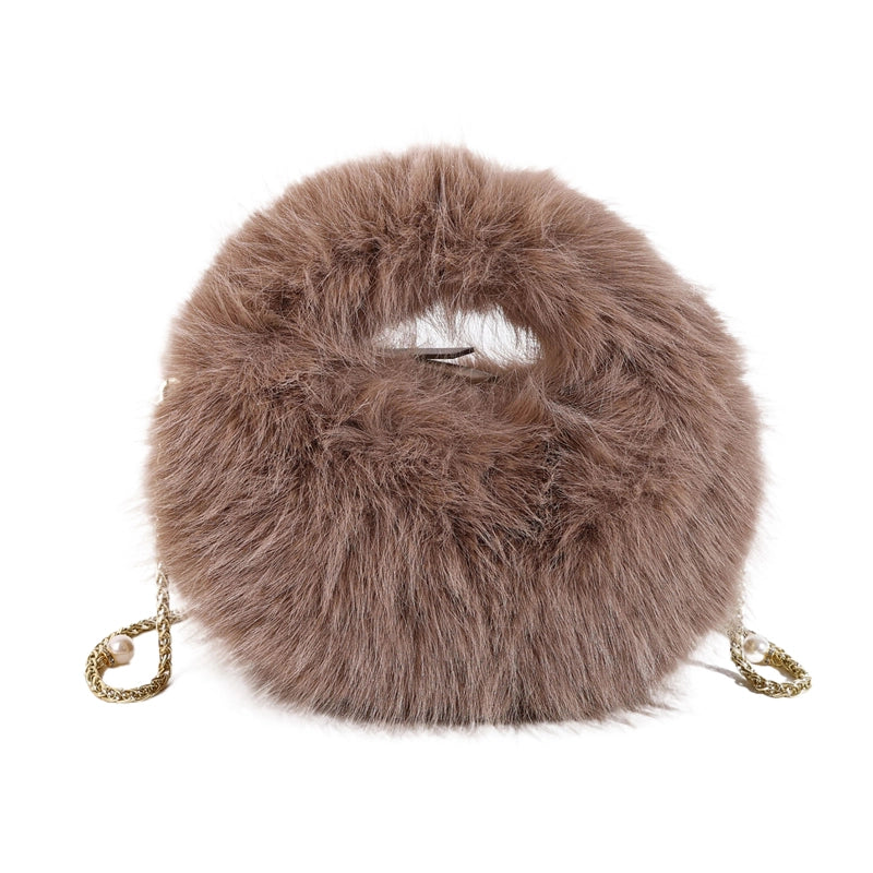 Women's Medium Plush Solid Color Classic Style Streetwear Square Zipper Crossbody Bag