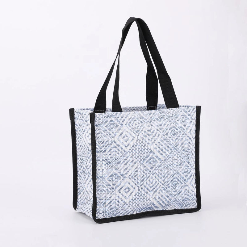 Women's PET PVC Geometric Argyle Classic Style Square Open Shoulder Bag Tote Bag