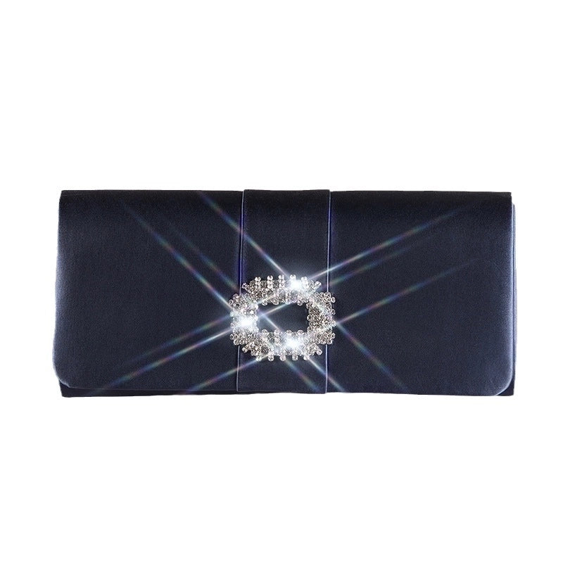 Blue Black Pink Polyester Solid Color Square Evening Bags