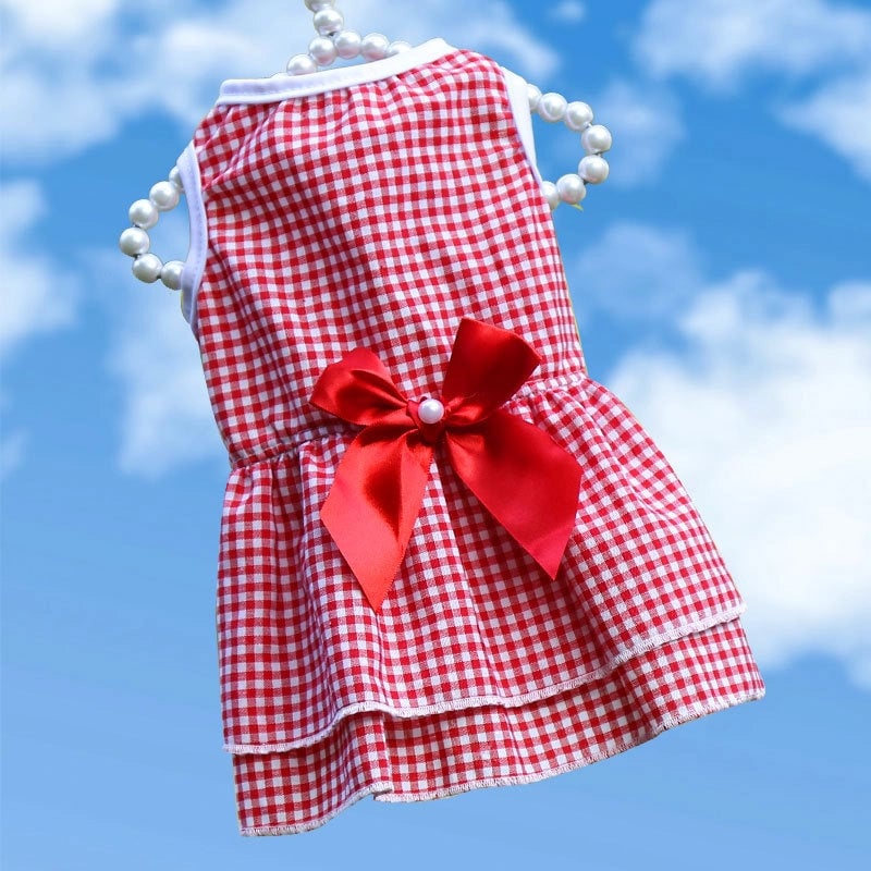 Cute Polyester Strawberry Bow Knot Pet Clothing