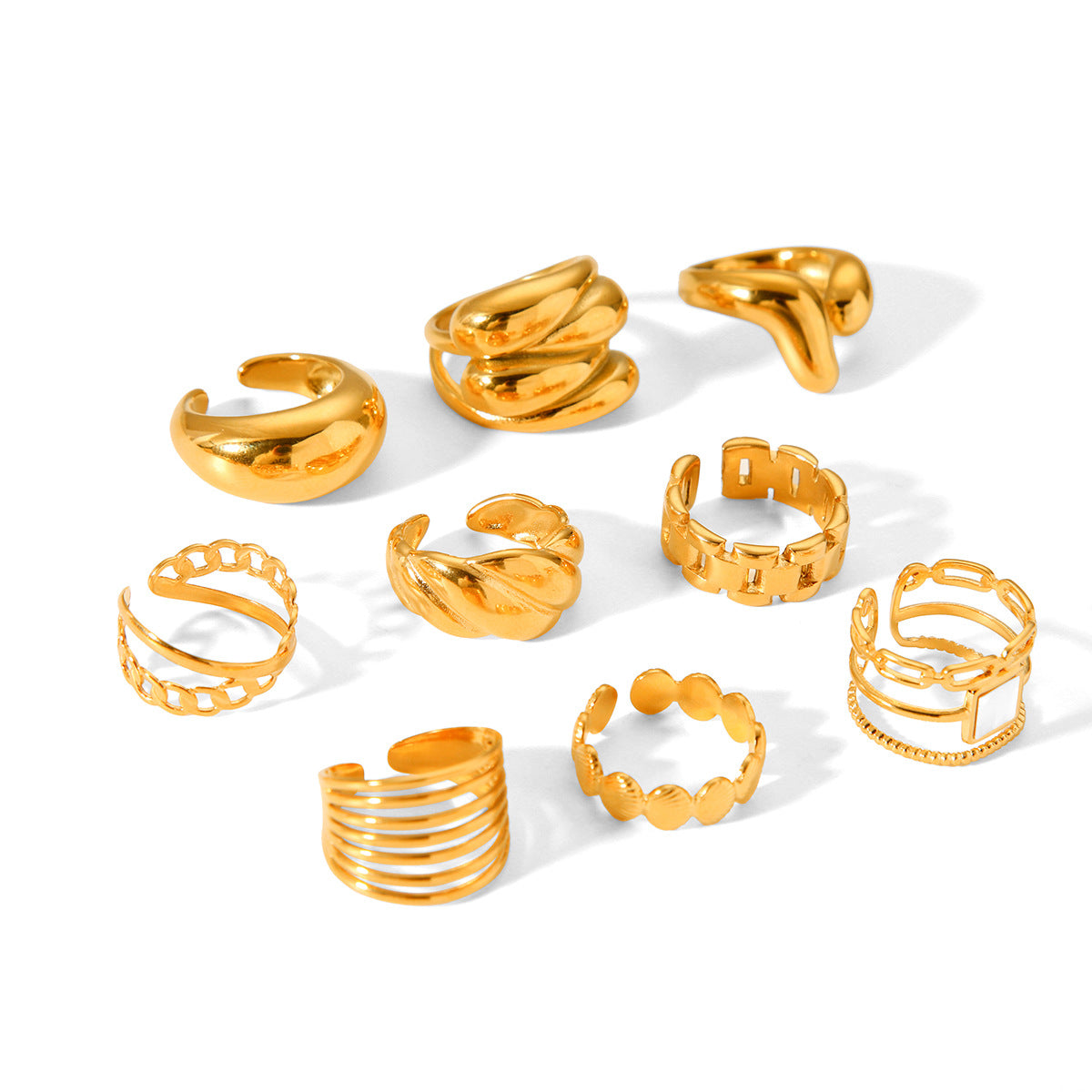 Processing Custom Hand Jewelry Geometric Stainless Steel Open Ring Female Titanium Steel Ring