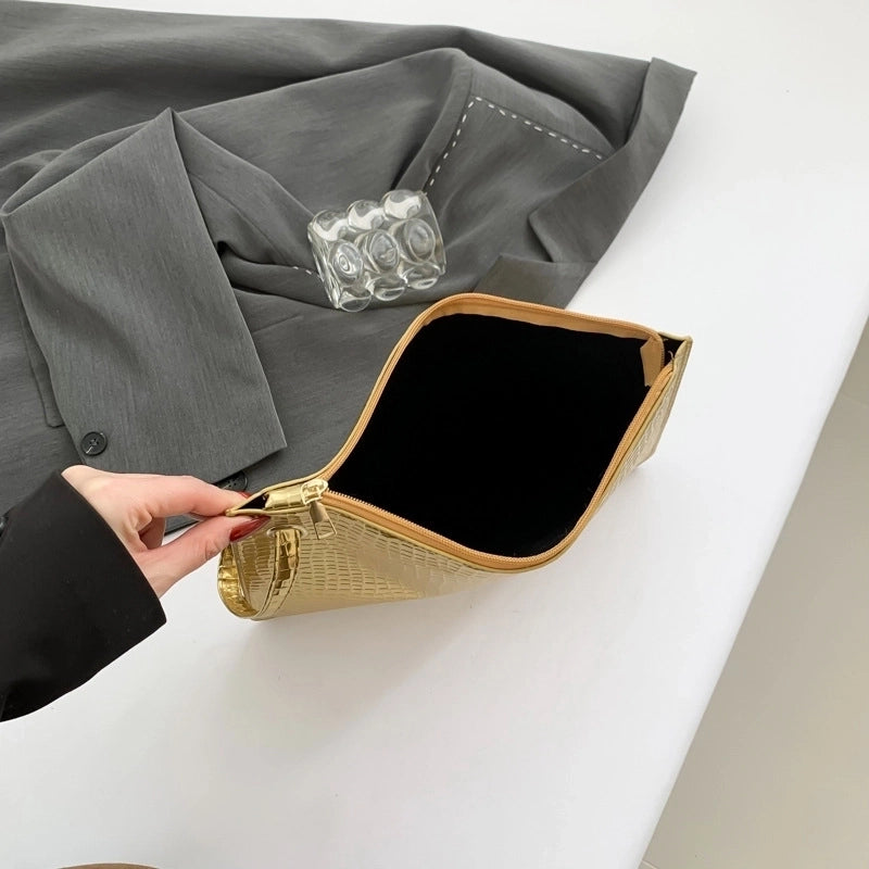 Women's Small Pu Leather Solid Color Vintage Style Classic Style Zipper Clutch Bag