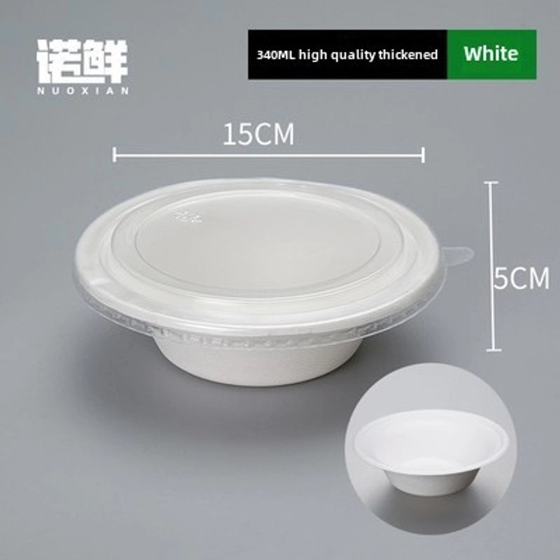 Disposable Paper Bowl Tableware Set Paper Bowl Commercial Household Bowl Degradable Whole Box Disposable Round Bowl