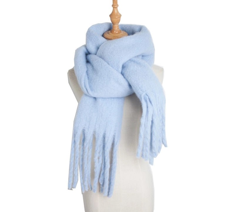 Women's Minimalist Solid Color Polyester Scarf