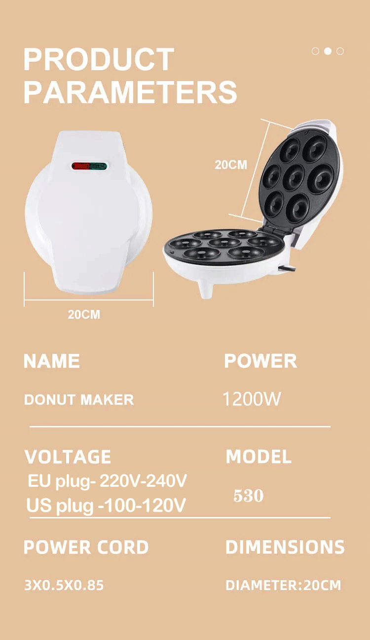 7 Holes Mini Non-Stick Mini Electric Donut Maker Machine