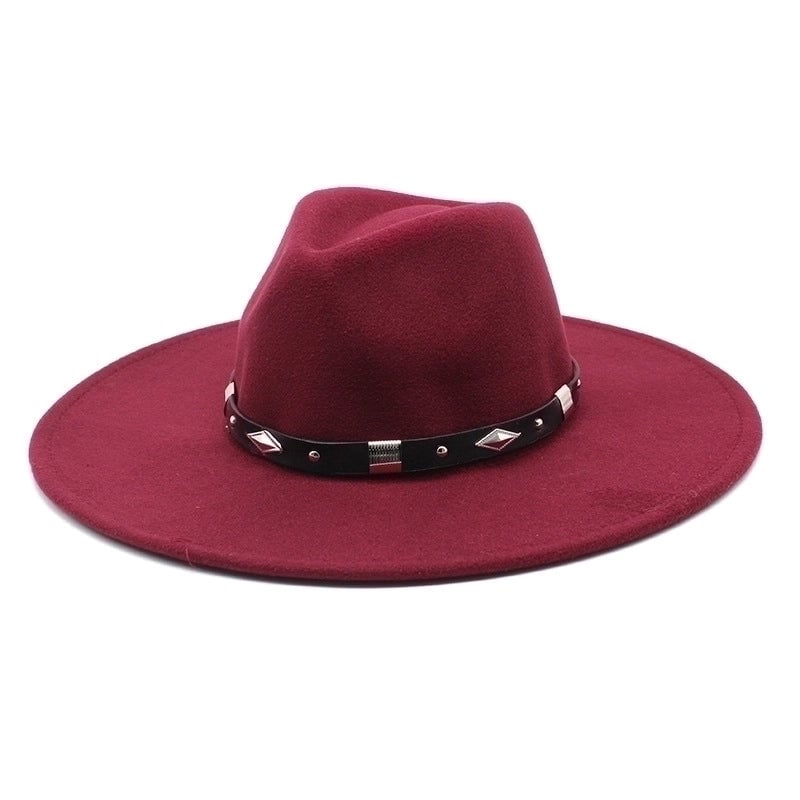 Unisex Vintage Style Solid Color Flat Eaves Fedora Hat