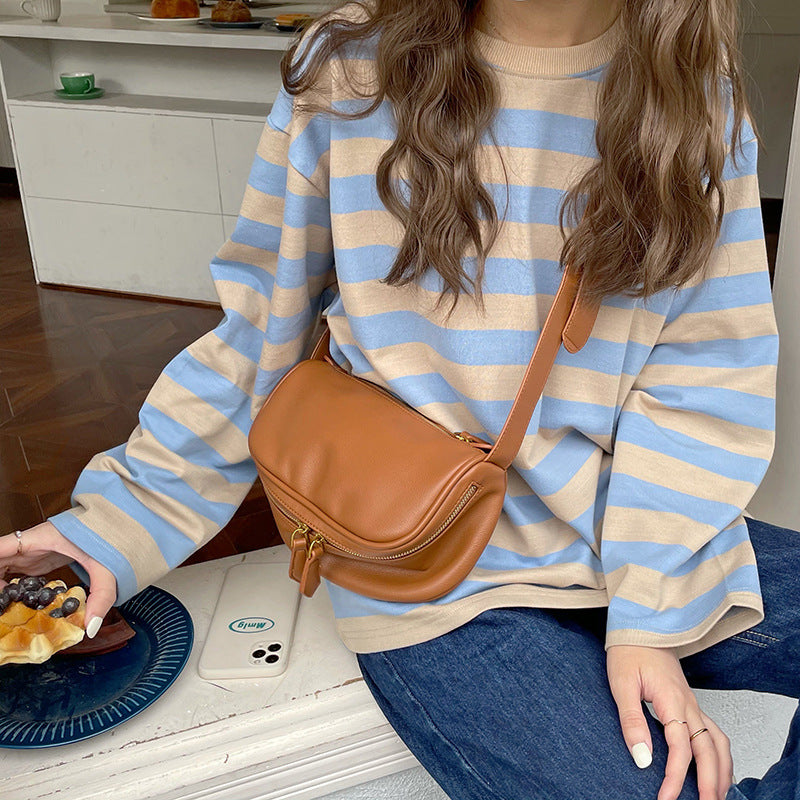 Textured Niche PU Leather Pillow Crossbody Bag