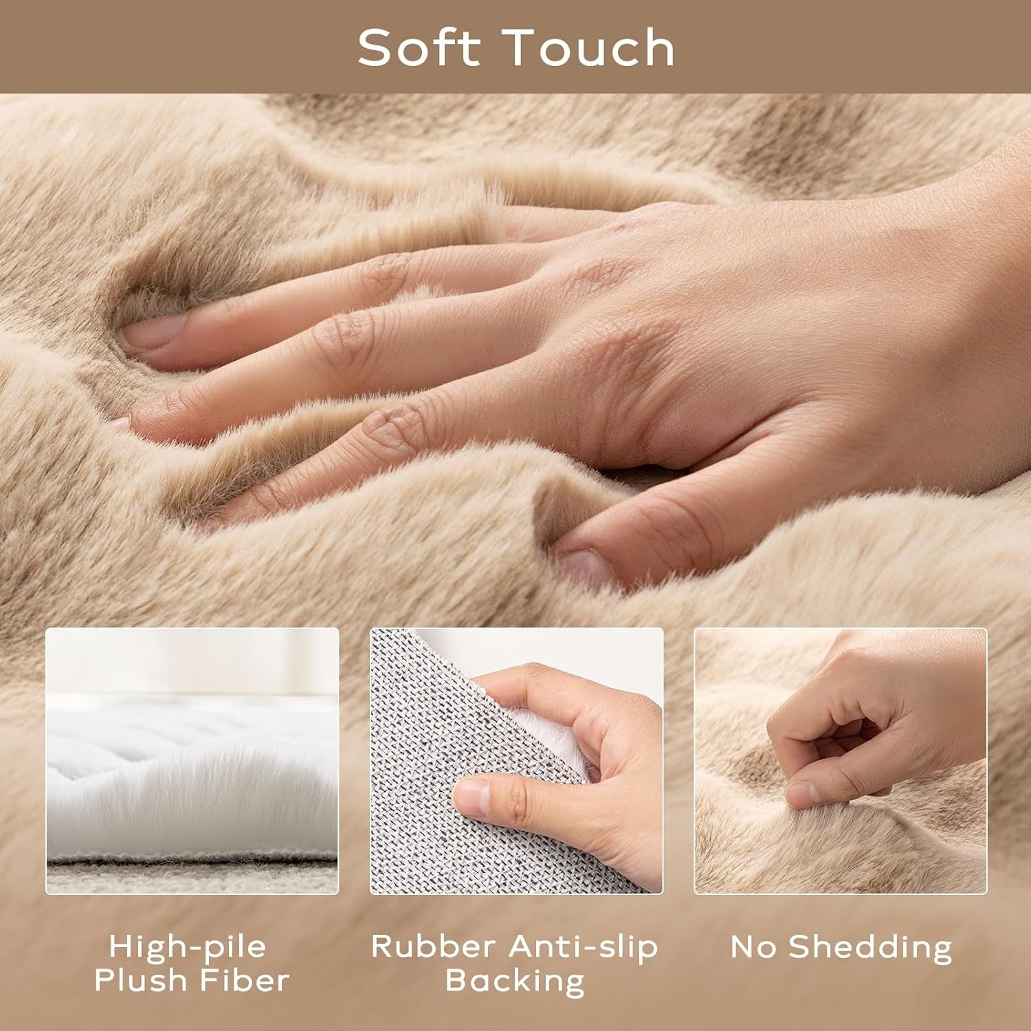 Faux Rabbit Fur Rug Carpet.  4x6 FT Fluffy Soft Area Rug