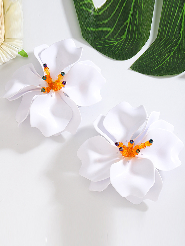 Flower Shape Drop Earrings