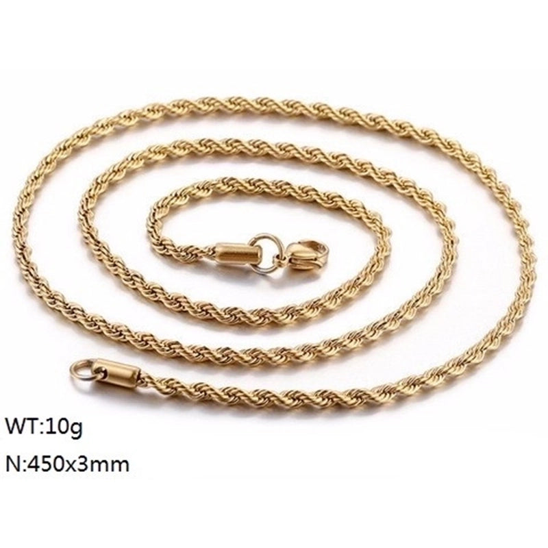 Minimalist Twist 201 Stainless Steel Plating Stainless Steel Necklaces
