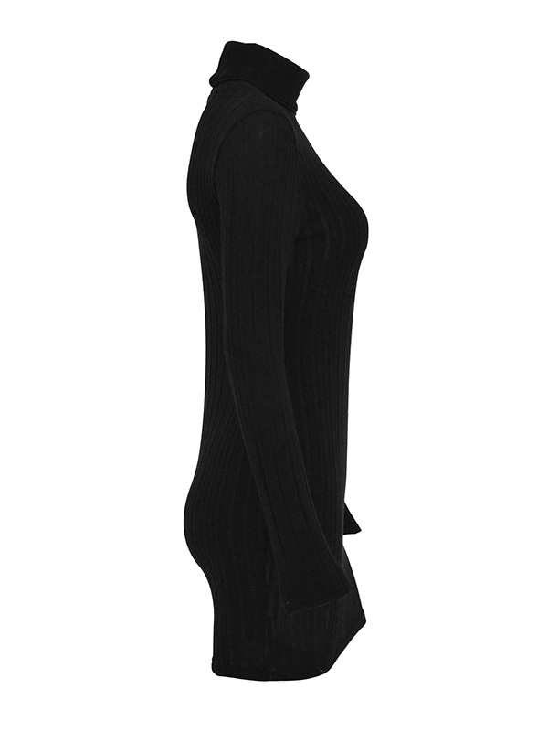 Bodycon High Waisted Solid Color High Neck Mini Dresses