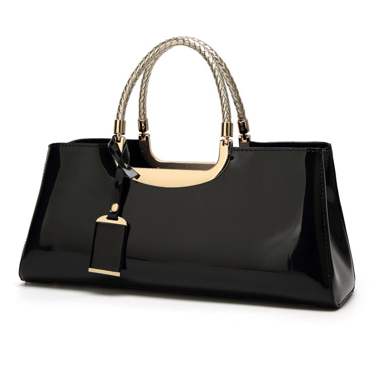 Glossy Patent Leather Fashion Bridal Tote Bag