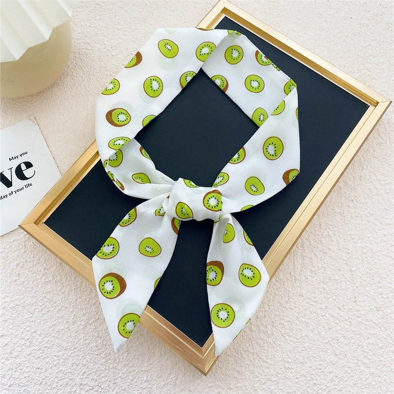 Fashion Printing Streamer Narrow Silk Scarf