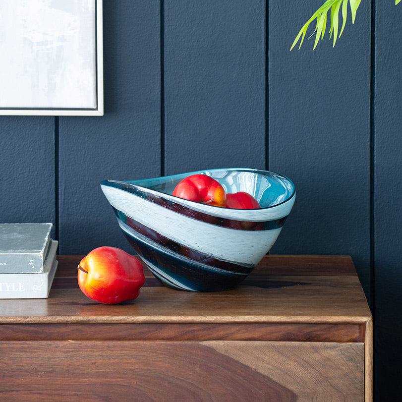 Sandstorm Decorative Bowl Large - Blue Grey