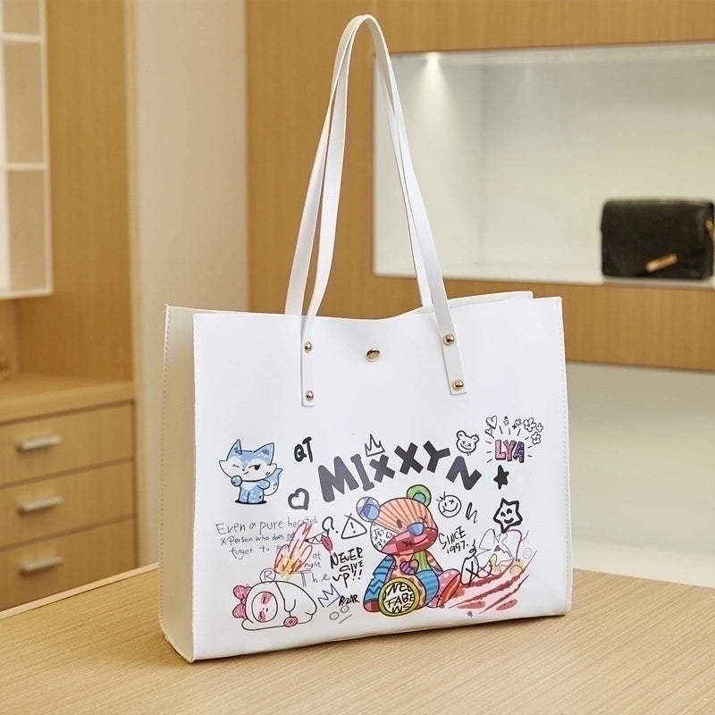 Women's Large Pu Leather Fashion Tote Bag