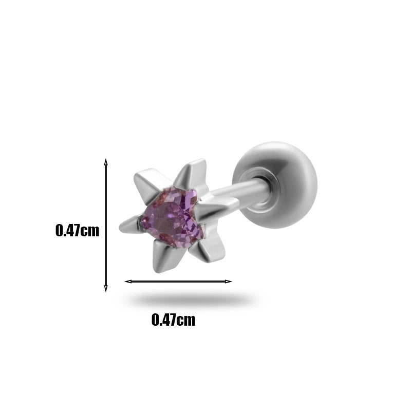 1 Piece Ear Cartilage Rings & Studs Minimalist Geometric 316L Stainless Steel  Copper Plating Inlay Zircon