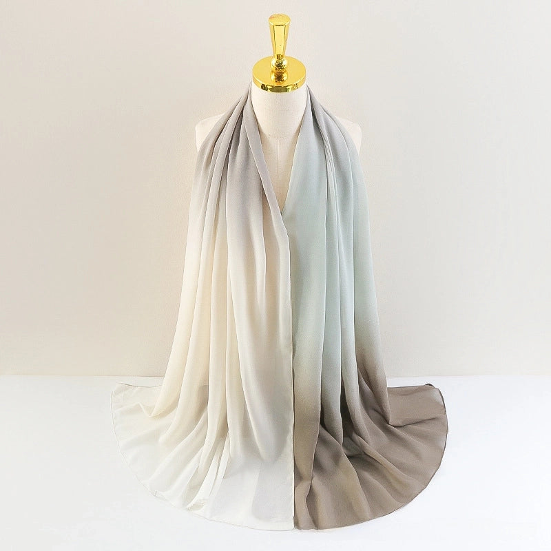 New 75D Chiffon Scarf Spring Long Scarf Gradient Scarf Spring And Autumn Building Season Scarf Women Factory