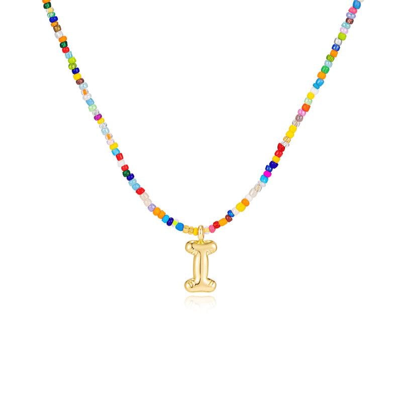 🌈 Letter Beaded Necklace for Women🔤A-Z