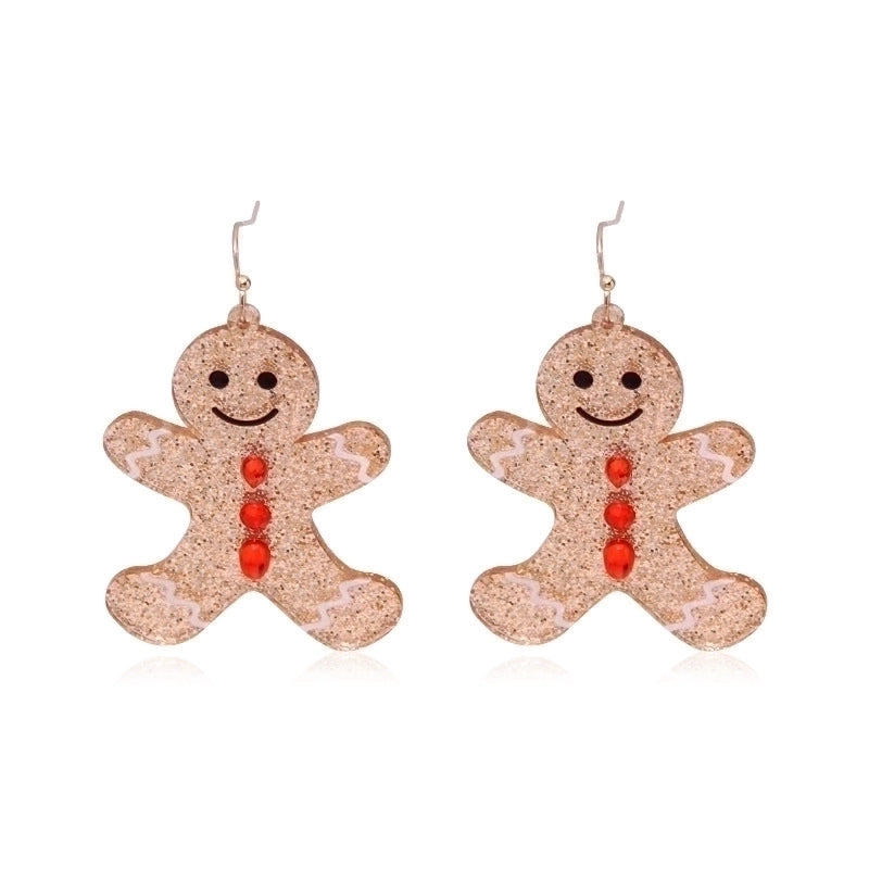 Fashion Santa Claus Christmas Socks Bell Epoxy Alloy Earrings
